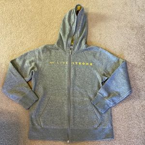 Boys Nike livestrong gray zip hoodie